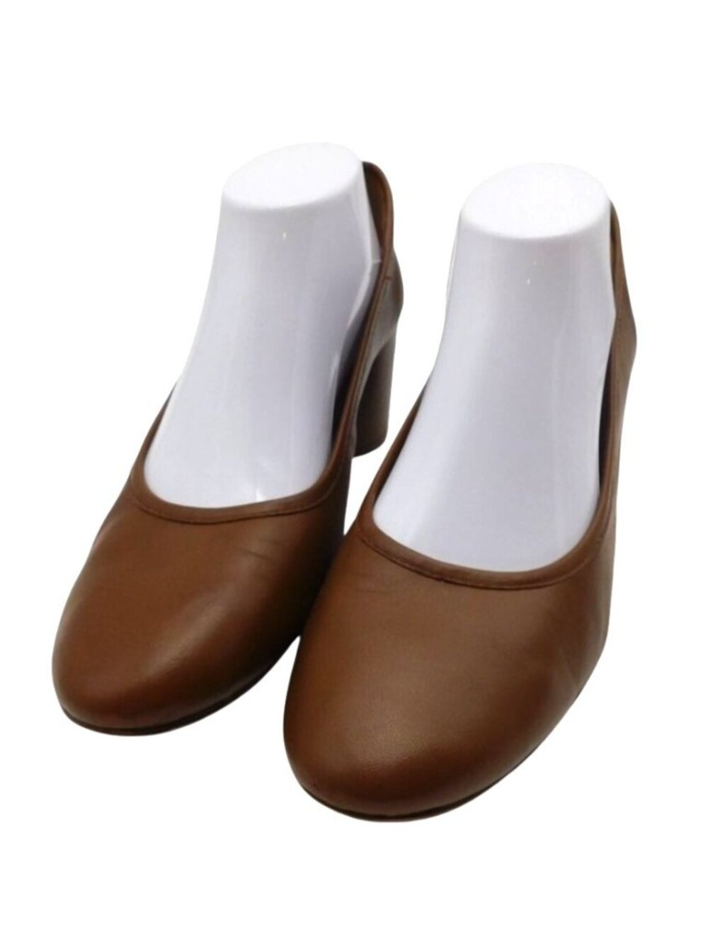 Madewell Leather Pumps Shoes Sz 10 Brown Block Heel Quiet Luxury Old Money READ